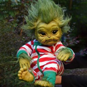 Brinquedo Grinch Reborn Bebê Realista Boneca Dos Desenhos Animados Simulação de Natal Boneca Crianças Presentes de Halloween Recheado Brinquedos de Pelúcia para Crianças Dropshippin