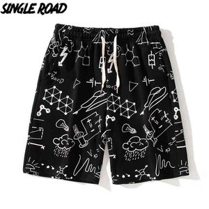 Single Road Herren Casual Shorts Sommer Volldruck Kurze Fünfte Hose Japanische Streetwear Laufsport für 210716