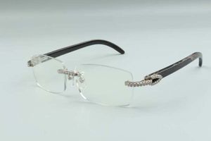 stile designer di fascia alta occhiali con diamanti medi 3524012 montatura per occhiali in corna di bufalo testurizzati neri naturali, dimensioni: 36-18-140mm