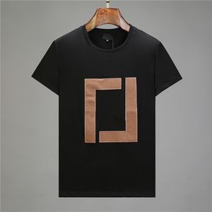 新しいメンズ Tシャツラウンドネックトップ刺繍パターン緩い快適な通気性メンズ Tシャツ #T0016