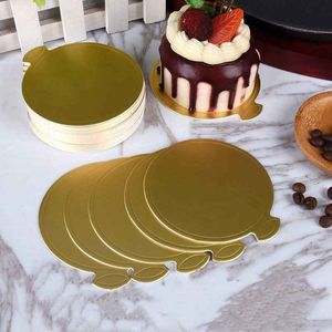 Round Golden Cardboard Cake Tools Base Cakes Paper Board Dessert Plates Circle Cardboards Cupcake Bases Display