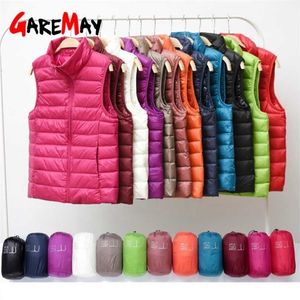 GareMay Winter women's Down Vest Fashion Female Sleeveless Coat Ladies Jacket Warm Plus Size for Women s 211013