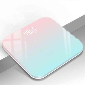 Escala de peso equilíbrio eletrônico borda redonda gradientes de cor diodo emissor de luz do banheiro escala do corpo digital para casa H1229