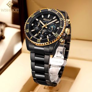 Luxusuhr für Herren TOP-Marke Wasserdichter Sport-Edelstahl-Chronograph 2021Neue modische Armbanduhren