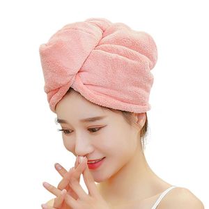 Handtuchhaar Wrap Turban Frauen verdicken schnell trocknende Mikrofaser Massivfarbe Trockenhandtücher Shampoo Bad Spa Special für Familien