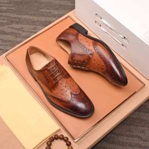 Mode Märke Visa Oxfords Skor För Mens Bröllopsklänning Lace Up Cow Leather Office Footwear Business Italian Size 38-45