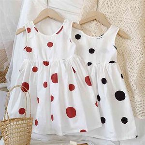 Summer Dress Kid Clothes Children For Girls Polka Dot Vest Clothing Sundress 210528