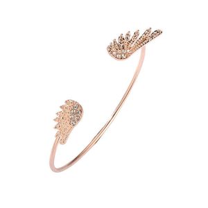 Creative Hand Angel's Wing Broca Abertura de Brack com Drill Angel Wings Cristal Pulseira Senhoras Bangles Acessórios para mulheres Q0719