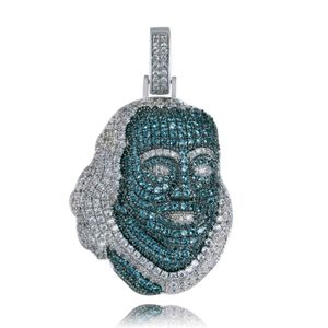 TOPGRILLZ ICEDOUT Blce Benjamin Piece Pendant with Tennis Chain Bling Hip Hop Jewelry Street Culture X0707