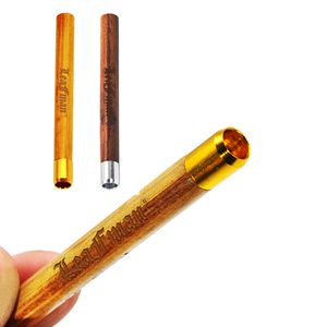 HONEYPUFF Wood One Hitter Bat 80mm Metal Cigarette Smoking pipe Tobacco Holder Detachable Dry Herb Grinder Smoke Accessories