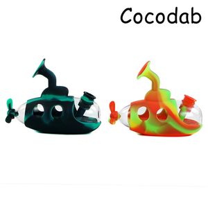 submarine mini silicone bong hookah water pipes Silicon Oil Rigs Bongs Recycler dab rig bubble for Smoking