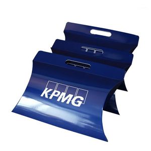 Geschenkpapier-Manufacture-Design, individuell bedrucktes Papier, Haarverlängerungsverpackung, Kissenbox mit Griff, glänzende Laminierung