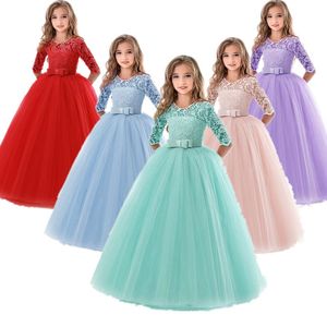Девушка платья девочки-подростки для девочки 10 12 14 лет день рождения, нездоровые выпускные платья цветок свадебные дети принцесса вечеринка платье детская одежда