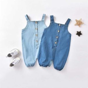 Ins Bambino Tuta Ragazzi Ragazze Girls Denim Overal Outfit Rompere Born Out Vestiti da 0 a 18 mesi bambini Jean Pantaloni casual 211101