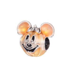 Halloween Mouse Pumpkin Charms Original 925 Silver Beads For Jewelry Making Fits European Bracelets and Bangle Woman DIY Charm