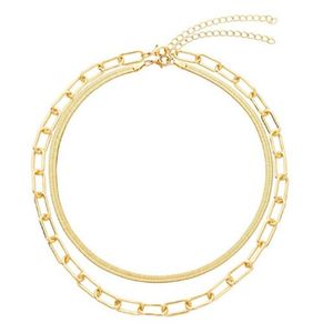 Kedjor 18K guldpläteringsskiktad halsband Layering Paperclip Chain Choker Gift för Kvinnor Klavikel