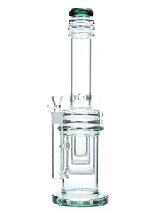 Wholesale art on glass resale online - Vintage Tsunami inch Three Honeycomb Green Glass bong water hookah pipe dab rig art with percolator mm female joint