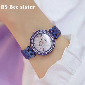 Kobiety Zegarki Luksusowa Marka Zegarek Damski Wodoodporna Diamentowe Damskie Wrist Watch Blue Female Wristwatches Reloj Mujer 210527