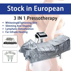 EU ingen skatt 3 i 1 långt infraröd pressoterapi Slim Machine med Bio EMS Elecyrostimulation Salon Presoterapia Air Pressure Therapy Lymfatisk