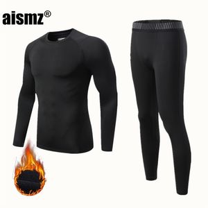 Aismz inverno underwear térmico menino menino quente primeiramente camada homem esporte raschard fleece compressão segunda pele longa johns 211108