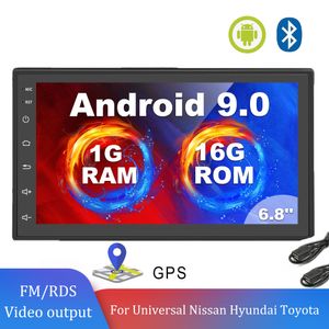 2din GPS Car Radio 6.8 '' 'Android 9,0 FM RDS WiFi Bil Multimedia Player för Nissan Toyota Hyundai Polo Universal