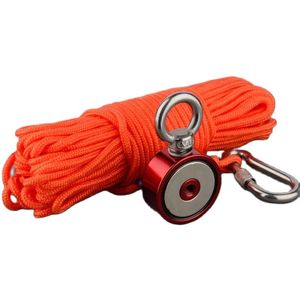 Röda magneter Salvage Neodymium Dubbelsidig 100 kg Vertikal N52 Stark sökning Fiske Magneter 15m Rope Options