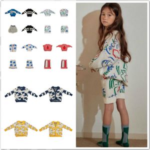 2021 봄 새로운 LD 스웨터 정장 한국어 소녀 만화 스웨터 짧은 치마 귀여운 풀 오버 라운드 넥 아기 스웨터 210308