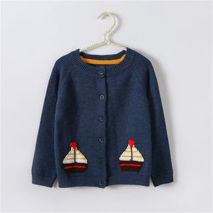 Children Sweater Outono Inverno Criança Cardigan Casaco Kids Cartoon Cashmere Chita Suéter para Meninos Bebê Meninas 2-6 Ano Jacket 210811