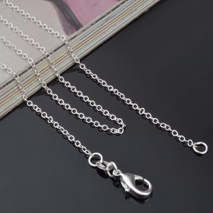 1mm 925 Sterling Silver Chains Jewelry DIY Fashion Women Gifts Link Rolo Chain Necklaces with Lobster Clasps 925 Stamp