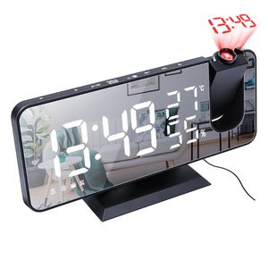 Övriga klockor Tillbehör 1PC LED Digital väckarklocka Titta Tabell Elektronisk skrivbord USB Väckning FM Radio Time Projector Snooze Funktion 3