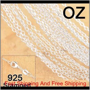 1Mm 925 Sterling Silver Chains Jewelry Diy Fashion Women Gifts Link Rolo Chain Necklaces With Lobster Clasps 925 Stamp 16 18 24-30 Q4I Dv9Nj