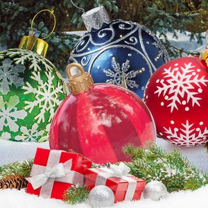 60cm Bolas de Natal Decoração Atmosfera ao ar livre Árvore de Natal Ornamento PVC Bolas de Brinquedo Inflável Presente de Natal Home 2022 Último 211012