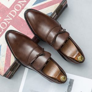 Dropshipping 38-48 Мужчины Brogue British Formal Shoos Binding Banding Band Gentleman Кожаная ретро вечеринка свадебные туфли платье квартиры