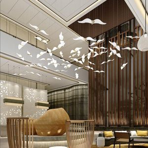 Air pendant Decoration Decorative Objects personalized pendantes hotel restaurant lobby shopping mall Club pendant bird electroplating seagull