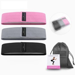 Motstånd 3-Piece Set Booty Band Hip Circle Loop Expander Yoga Workout Elastic för Fitness Squat Bands Exercise Gym C0224