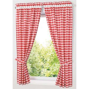 Pastorale Rosso/Blu Plaid Cortina Corta per Cucina Finestra Trattamenti Camera Dei Bambini Tenda per Camera Da Letto Soggiorno Tende a pacchetto 211203