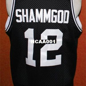 خمر اللون أسود أبيض 21SS # 12 God Shammgod كلية جيرسي حجم S-4XL أو مخصص أي اسم أو رقم جيرسي