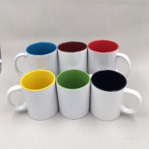 Blank Sublimation Ceramic mug heat transfer print inner color cup Transfer Heat Press Print water cup sea shopping T9I001160