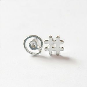 Fashion punctuation stud earrings gold-plated silver plating rose gold earrings Symbols are available in mail