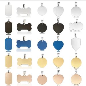 Dog ID Tag Pet Necklace Chain Charm Stainless Steel Anti-Lost Cats Nameplate Pendant Collar Accessories Personalized Custom BT6752