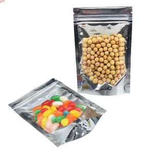 14 * 20 cm Wyświetlanie Zip Lock Mylar Folia Worki Pakiet Resealable Uszczelka Grip Torba do pakowania aluminiowa do cukierków Nakrętka Żywności Graughigh Ovatity