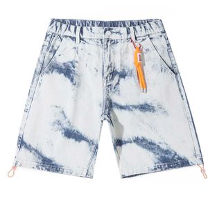 Brand New Men's Summer Hip Hop Solto Casual Denim Shorts Jeans Moda Tendência Tendão-Tintura Camuflagem Plus Size Straight Harem Calças X0621