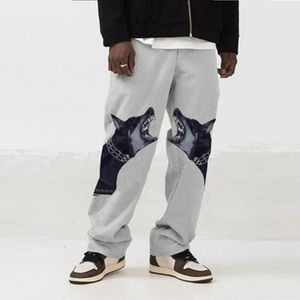 Mens Impressão Harem Calças Moda Na moda Casual Hip Hop Drawstring Loose Calças Esportivas Designer Outono Alta Qualidade Masculino Sweatpants