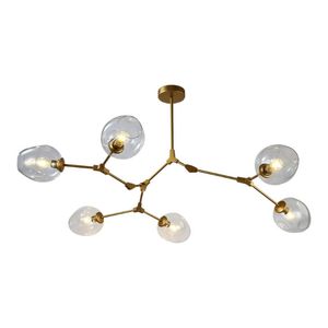 Żyrandole nowoczesne żyrandol światło szklana wyspa oświetlenie LED złoto lub czarny obraz do salonu pokój lampowy