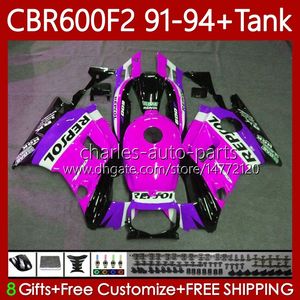 Bodywork + Tank dla Honda CBR600F2 600CC 600FS 91-94 Body 63NO.163 CBR 600 600F2 CBR600 F2 FS CC 1991 1992 1993 1994 Repsol Rose CBR600FS CBR600-F2 91 92 93 94 Kit