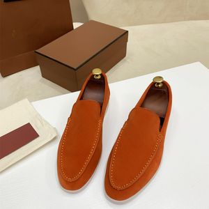 luxury pure color unisex lover dress shoes suede leather flats loafers style street designers lor LP3900