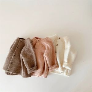 Dibeberabbit bébé vêtements tricotés automne filles Cardigan manteau laine enfants pull pour tout-petits garçons veste 211011