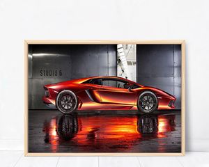 1P Red Racing Car Painting Cool Canvas Art Modern Wall Hanging Picture for Home Decoration