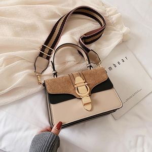 Handtaschen für Frauen Hochwertige Mode Kleine Quadratische Tasche Weibliche Breite Schulter Riemen Umhängetasche Leder Tote Umhängetasche