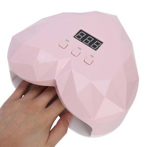 Secadores de unhas 48W luz UV LED de forma de coração lâmpada gel polonês secador cura 24 chips manicure pedicure arte